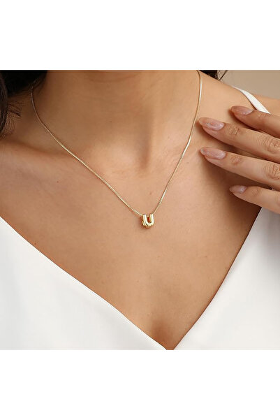 Atolyezone U Harfi Tasarım 18k Altın Kaplama Harfli Kolye Isimli Kişiye Özel ...