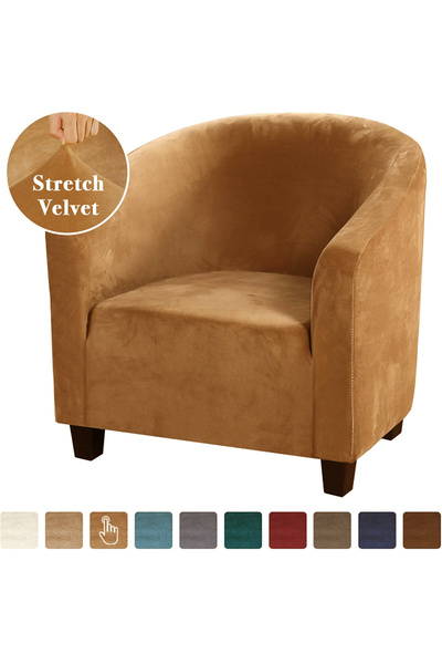 Choice غطاء أريكة برتقالي عالي التمدد، غطاء كرسي حوض استحمام مخملي مقاوم للان...