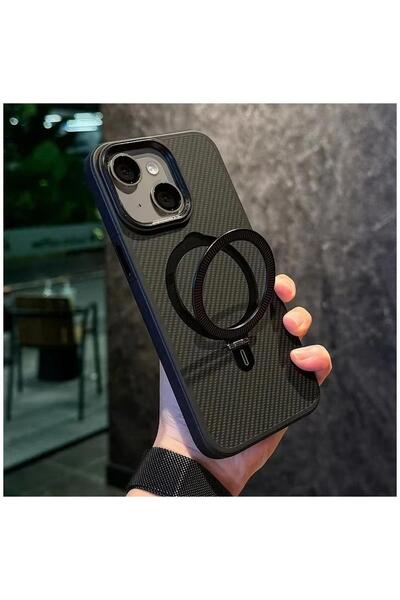Zebana Apple iPhone 14 Uyumlu Kılıf Zebana Best Karbon Fiber Kılıf (Kablosuz ...