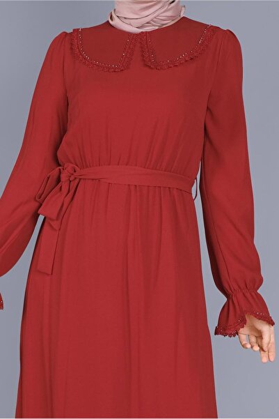 Alvina Beaded Embroidered Cuffs Elastic Dress 40800