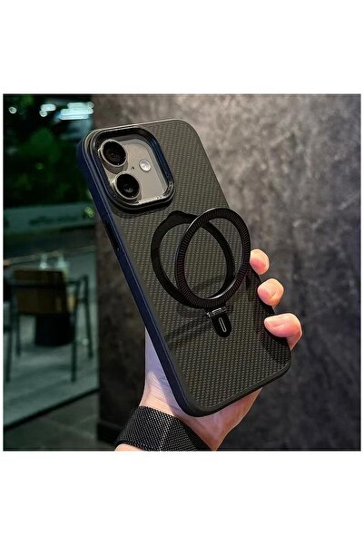 Zebana Apple iPhone 16 Uyumlu Kılıf Zebana Best Karbon Fiber Kılıf (Kablosuz ...