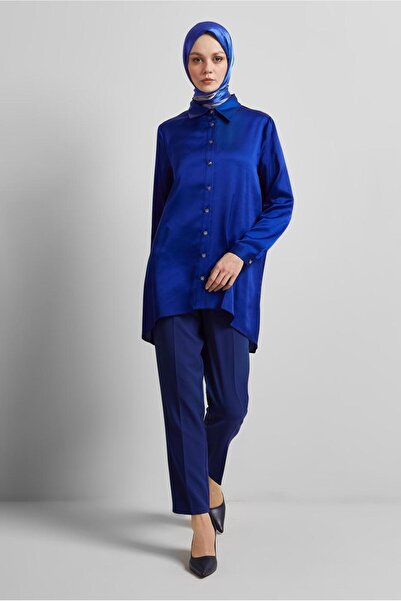 Alvina Асиметричний виріз сатенена туніка 44615