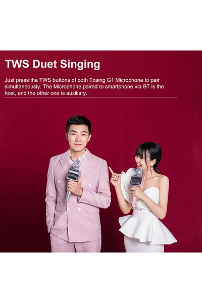 Generic TOSING G1 BT 5.0 Wireless Karaoke Microphone V8240S_P Silver