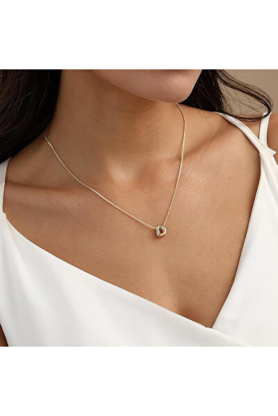 Atolyezone D Harfi Tasarım 18k Altın Kaplama Harfli Kolye Isimli Kişiye Özel ...