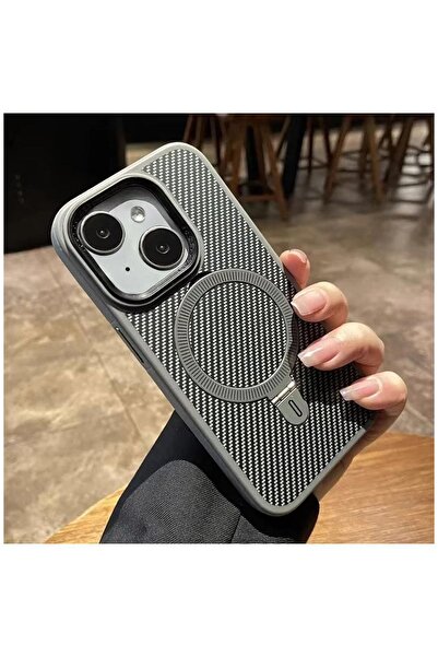 Zebana Apple iPhone 14 Uyumlu Kılıf Zebana Best Karbon Fiber Kılıf (Kablosuz ...