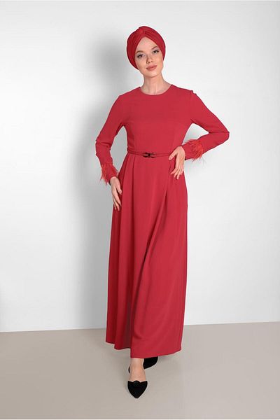 Alvina Feather Detailed Dress 4465