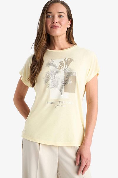 DeFacto Regular Fit Crew Neck Printed Short Sleeve T-Shirt F4848Ax25Sm