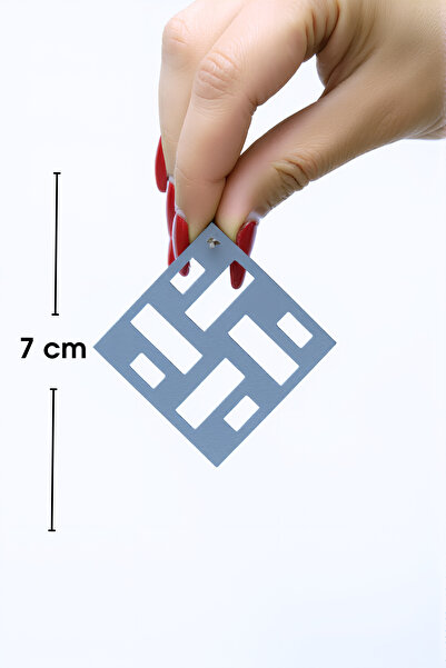 Angels Passion Reflective Square Earrings, Square Hole Detailed Reflective Earrings in the Dark