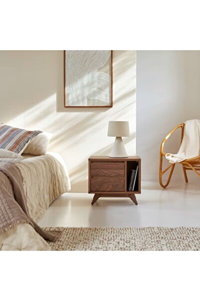 WoodenDecoration01 Milo Doğal Ahşap Komodin | Modern Retro Tasarım