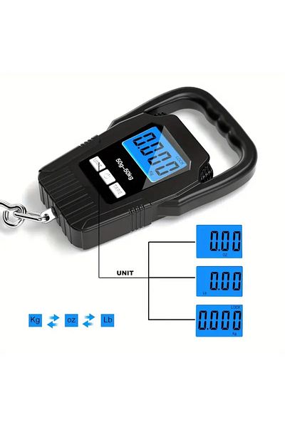 anjinho 50kg Digital Hanging Scale-Multi-Purpose Portable Scale with LCD Display,Includes 2Camelion Battries
