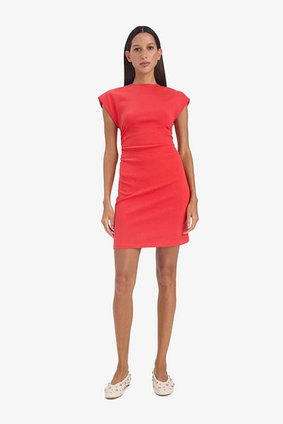 DeFacto Bodycon Body-Hugging Crewneck Rib Sleeveless Mini Dress C4513Ax25Sm