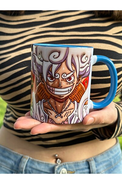 mug shop One Piece Luffy Gear 5 Nika Tasarım Porselen Kupa Bardak-Anime Kupa