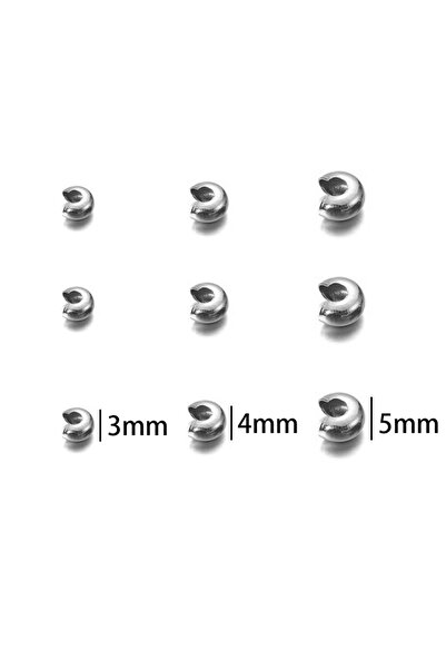 Choice 4mm Steel 50pcs Gold Color Stainless Steel End Crimp Beads Cover Dia 2...
