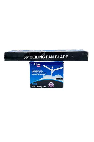 Generic Litex 56" White Ceiling Fan, 75W Quiet Motor, Modern Design, Indoor Use