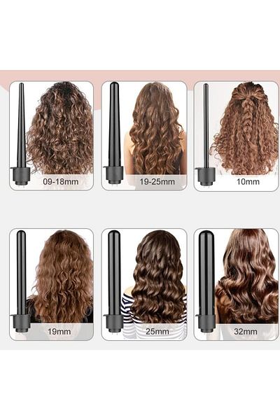 COOYA 5 in 1 Curling Iron Wand Set,with Heat Protective Glove,5 Replaceable Heads,Adjustable Temperature