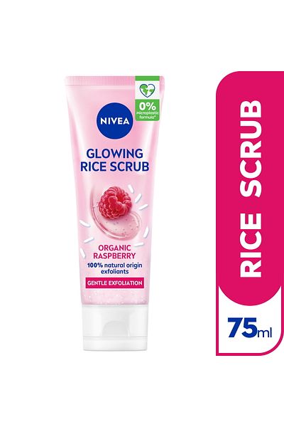 NIVEA Glowing Face Rice Scrub Organic Raspberry 75 ml