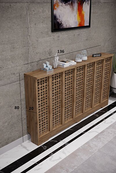 BAGAX Truva Model, Çam Renk,iç Ölçü 136 Cm Dış Ölçü 140 Cm Petek Kaplama, Dresuar