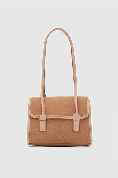 Shule Bags Τσάντα ώμου Mioni Suede Καφέ