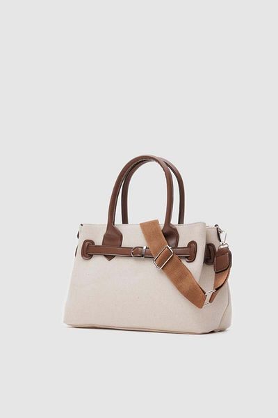 Shule Bags Porto Canvas Tan Shoulder Bag
