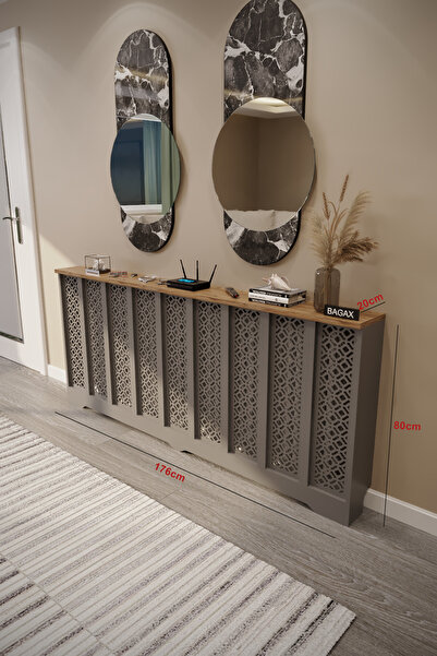 BAGAX Pera Model, Antrasit Üstü Çam Renk,iç Ölçü 176 Cm Dış Ölçü 180 Cm Petek...