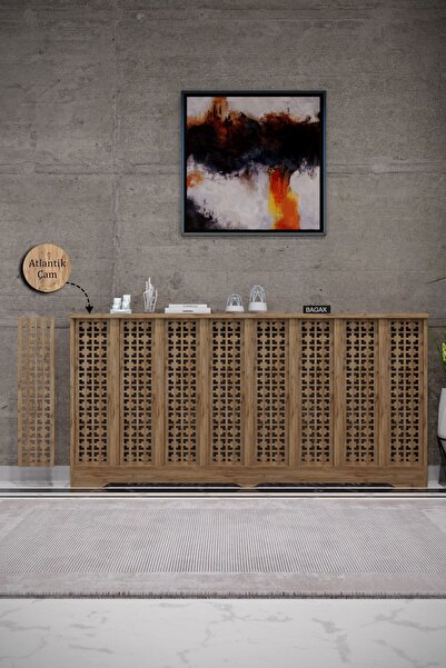 BAGAX Truva Model, Çam Renk,iç Ölçü 156 Cm Dış Ölçü 160 Cm Petek Kaplama, Dresuar