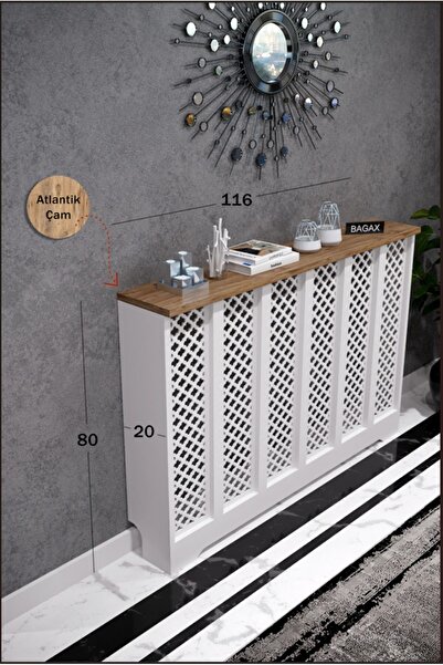 BAGAX Zeugma Model, Beyaz Üstü Çam Renk,iç Ölçü 116 Cm Dış Ölçü 120 Cm Petek Kaplama, Dresuar