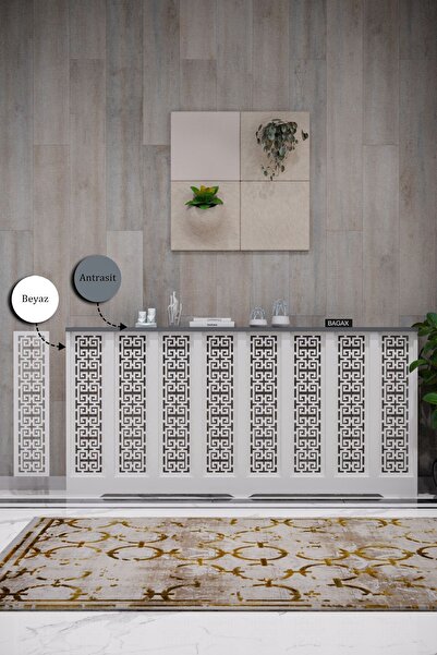 BAGAX Karatay Model, Beyaz Üstü Antrasit Renk,iç Ölçü 156 Cm Dış Ölçü 160 Cm ...