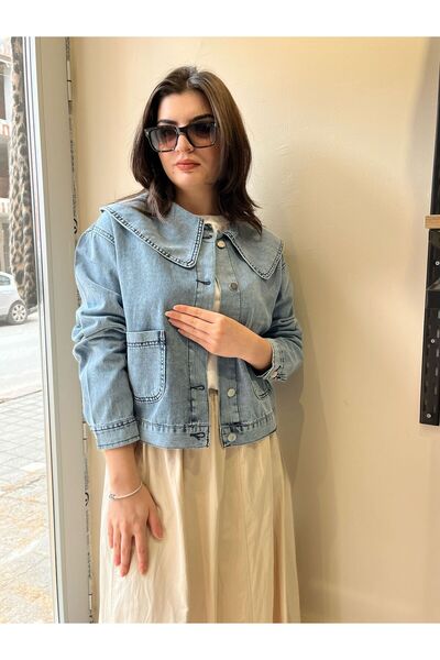 Nurva Giyim Bebe Yaka Kot Ceket