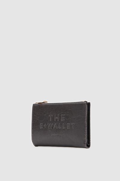 Shule Bags Line Piele Lacuita Antracit - Portofel cu croiala confortabila