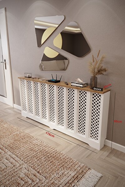 BAGAX Perge Model, Beyaz Üstü Çam Renk,iç Ölçü 176 Cm Dış Ölçü 180 Cm Petek K...