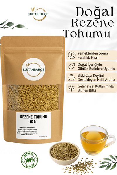 sultanbahçe بذور الشمر الطبيعي 110 جرام - مناسبة لاستخدام شاي الأعشاب والتوابل - نقية وطازجة