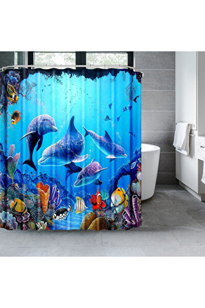 Choice ستارة حمام دولفين زرقاء، عالم تحت الماء، الحياة البحرية، قماش بوليستر،...