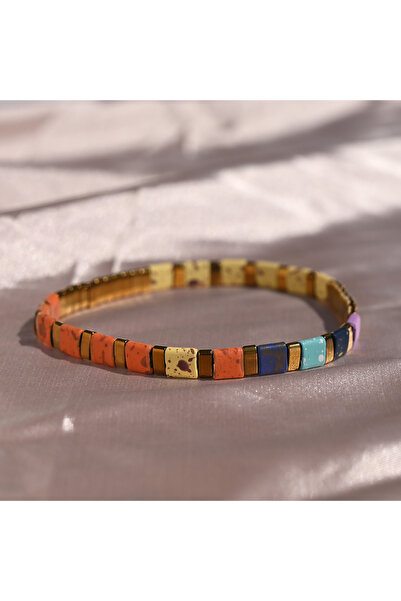 Choice سوار من 8 حبات تيلا للنساء بتصميم جديد عصري من الهيماتيت قابل للتكديس ...