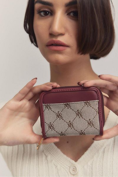 Shule Bags Πορτοφόλι Bert με σχέδιο Claret Red
