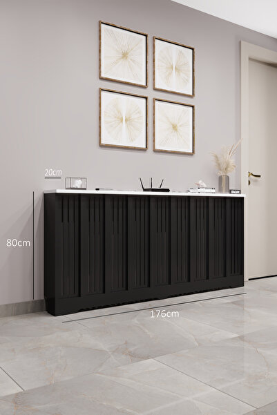 BAGAX Efes Model, Siyah Üstü Beyaz Renk,iç Ölçü 176 Cm Dış Ölçü 180 Cm Petek ...