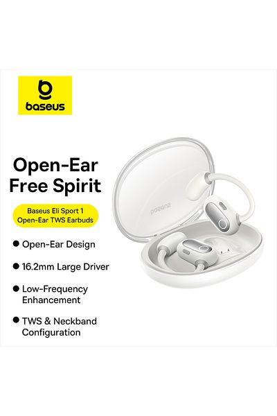 Baseus Eli Sport 1 Open-ear Wireless Earbuds With Tws, Enc Mics, & Detachable Neckband