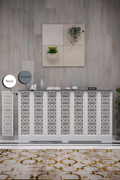 BAGAX Karatay Model, Beyaz Üstü Antrasit Renk,iç Ölçü 136 Cm Dış Ölçü 140 Cm ...