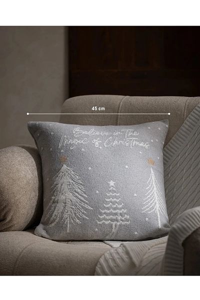 Madame Coco Κάλυμμα μαξιλαριού Neve - Madame Coco Γκρι/Λευκό - 45x45 cm
