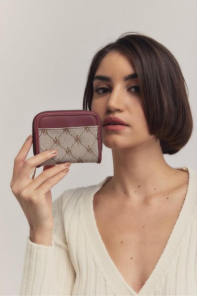 Shule Bags Πορτοφόλι Bert με σχέδιο Claret Red