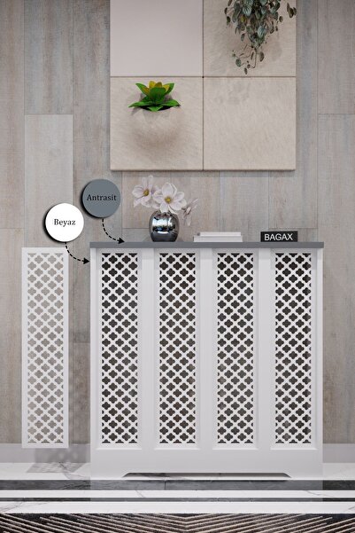 BAGAX Zeugma Model, Beyaz Üstü Antrasit Renk,iç Ölçü 76 Cm Dış Ölçü 80 Cm Pet...