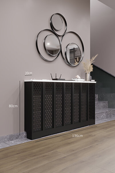 BAGAX Bodrum Model, Siyah Üstü Beyaz Renk,iç Ölçü 136 Cm Dış Ölçü 140 Cm Pete...