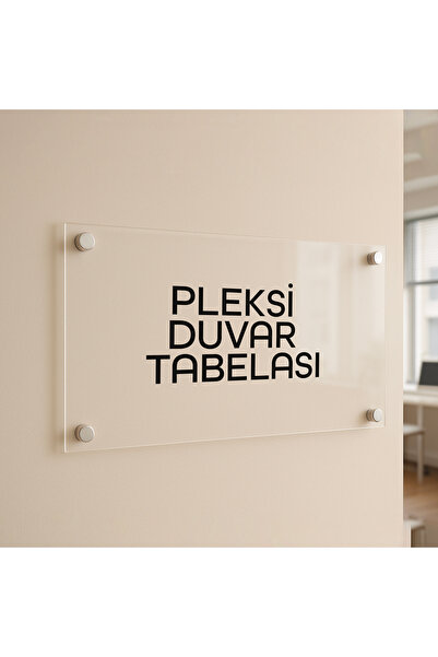 Pleksi Sepeti 5mm Şeffaf Özel Üretim Pleksi Kapı Tabelası, Ofis Tabelası, Kapı İsimliği (25cmx35cm)