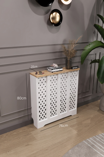 BAGAX Sümela Model, Beyaz Üstü Çam Renk,iç Ölçü 76 Cm Dış Ölçü 80 Cm Petek Ka...