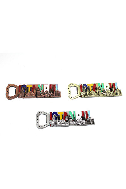 İN3DEX مغناطيس معدني للثلاجة وفتاحة زجاجات بتصميم إسطنبولي