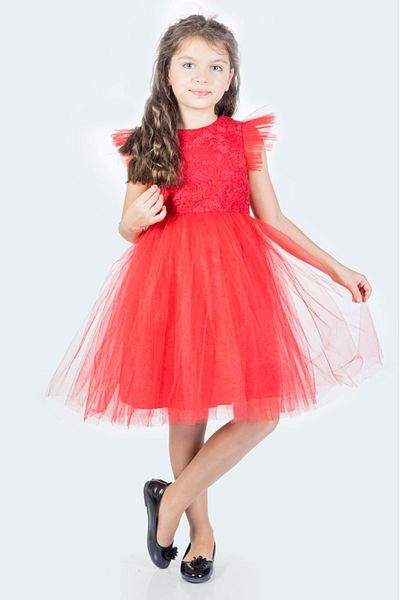 s.t. sebat tekstil Rochie din dantela Rz pentru fete - ROSU