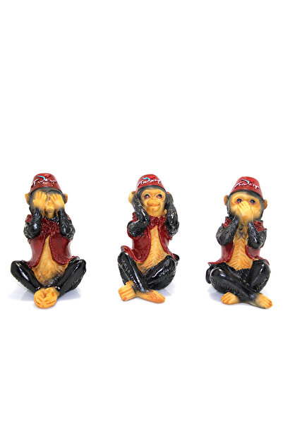 TTT Set of 3 Polyester Monkeys