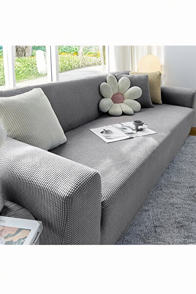 TUCHMALL غطاء مقعد بذراعين لثلاثة أشخاص، غطاء مقعد مرن وقابل للغسل ومرن