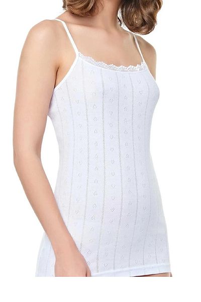 Tutku Tricou de damă din bumbac cu curele din frânghie jacquard 2 buc