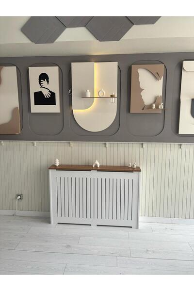 TNCN Mobilya TUNACAN TREND Teak -Beyaz Petek Önü Kaplama Dresuar Petek Önü Kapatma Petek Kaplama Dresuar 136 lık