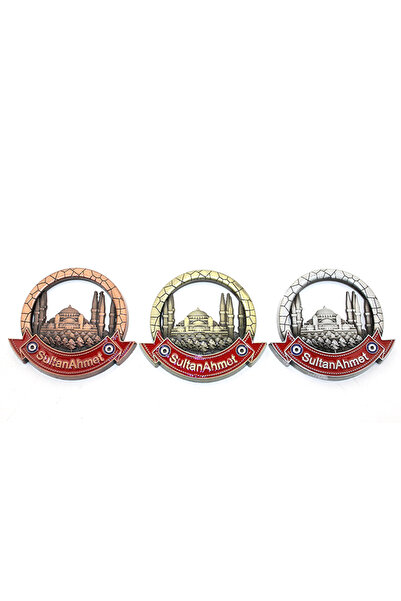 TTT Istanbul Themed Metal Magnet Sultanahmet Round Design